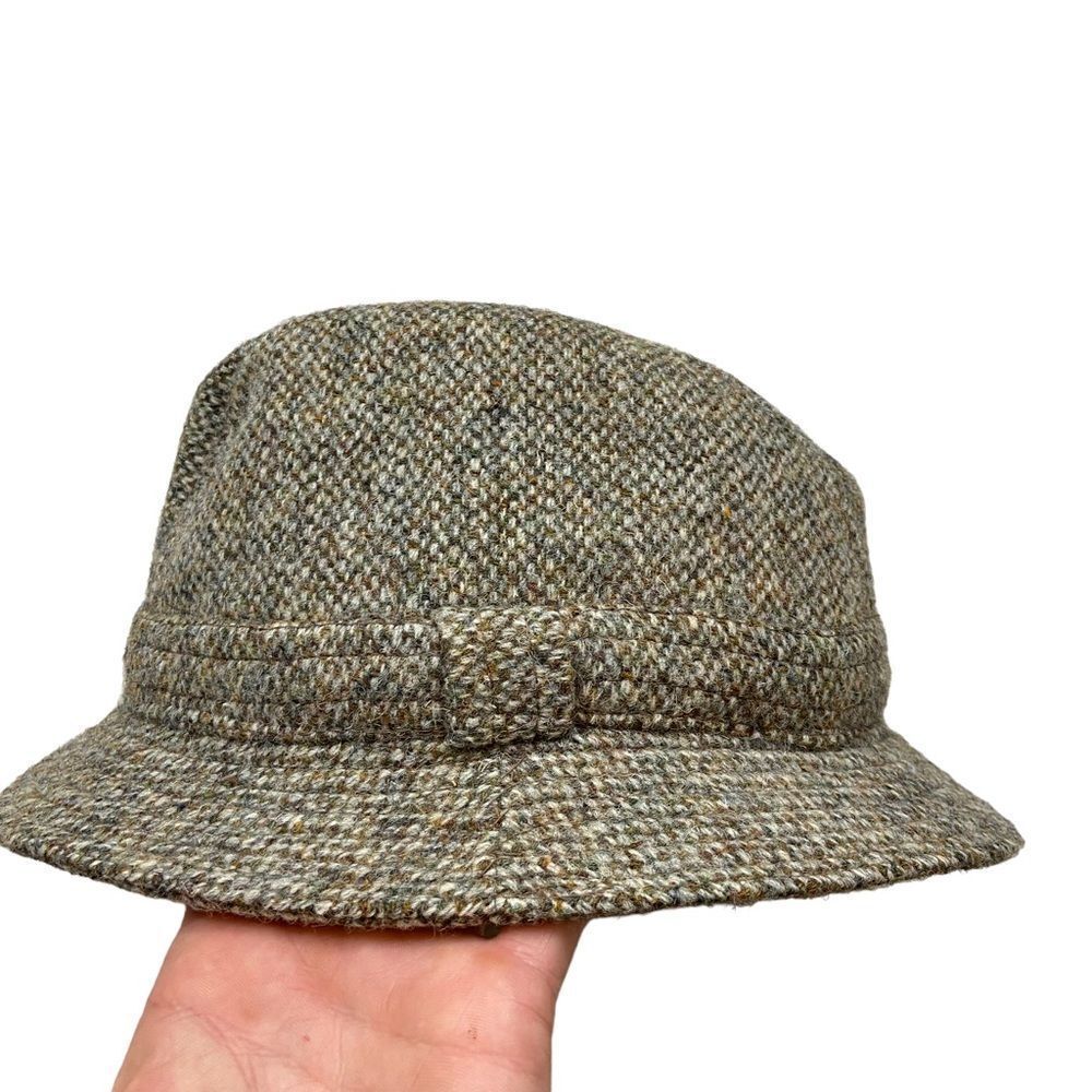 Vintage Handwoven‎ Harris Tweed Brand Wool Fedora Hat Size 6 7/8